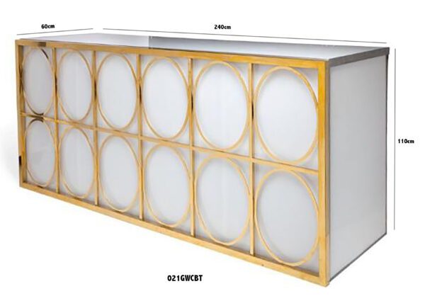 Gold & White Circle Bar Table