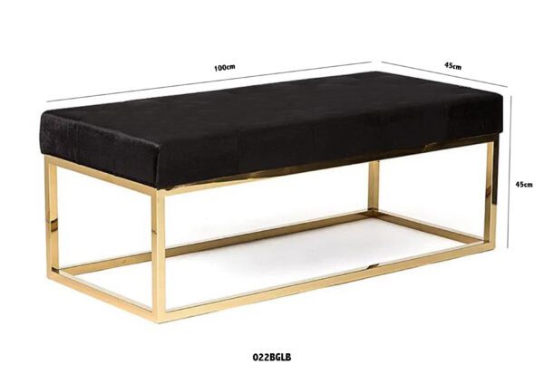 Black & Gold Leather Bench